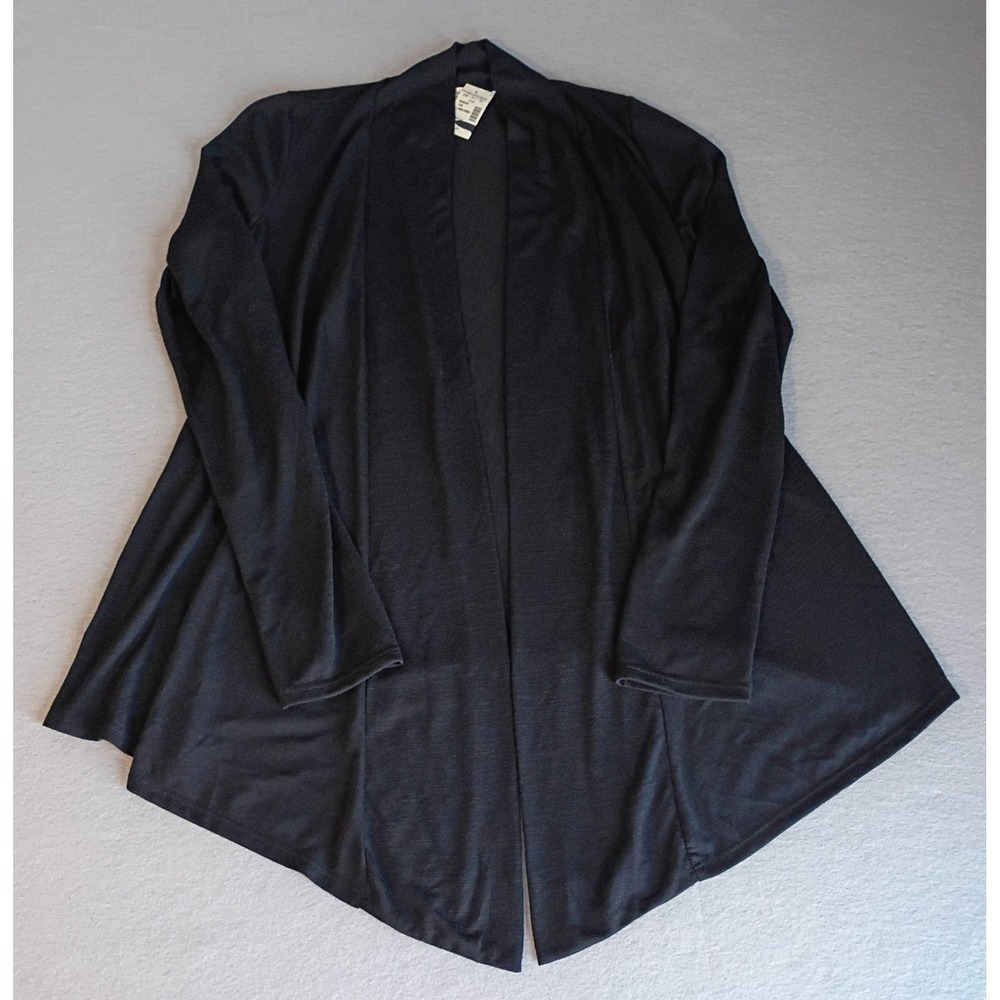 Studio Y Black Thin Open Front Cardigan Size Large‎ NEW